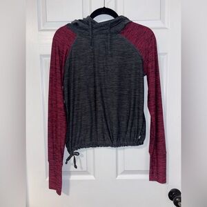 Nicole Miller New York Active Women's Dark Gray and Maroon Hoodie